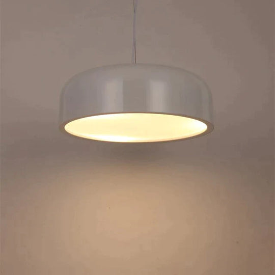 Modern Dia35/48/60cm White/Black Lampshade Metal Pendant Lamp Round Simple Iron Loft Pendant Light With E27 Blub