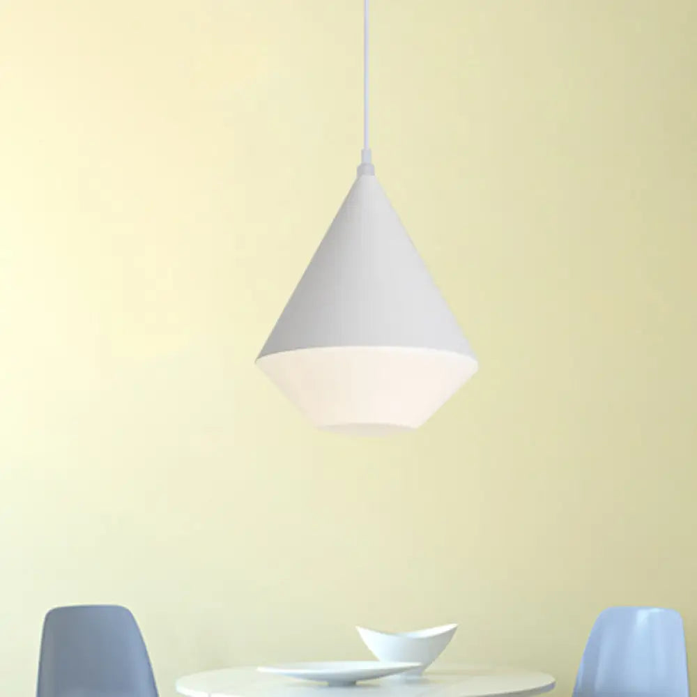 Modern Diamond Acrylic Led Pendant Light Fixture For Dining Table White