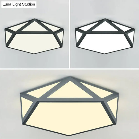 Modern Diamond Flush Mount Ceiling Light - Acrylic Fixture For Living Room