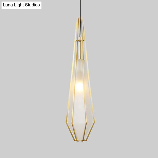 Modern Green/White Glass Diamond Pendant Light - 5/6.5/10 Width 1-Light Office Hanging Ceiling