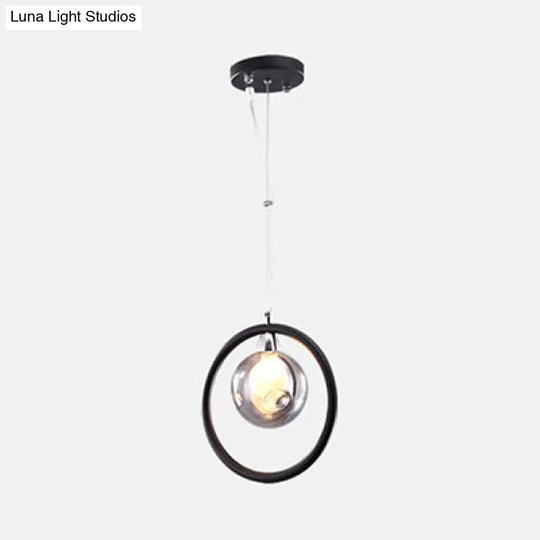 Modern Dimpled Blown Glass Round Pendant Lighting - Led Hanging Ceiling Lamp