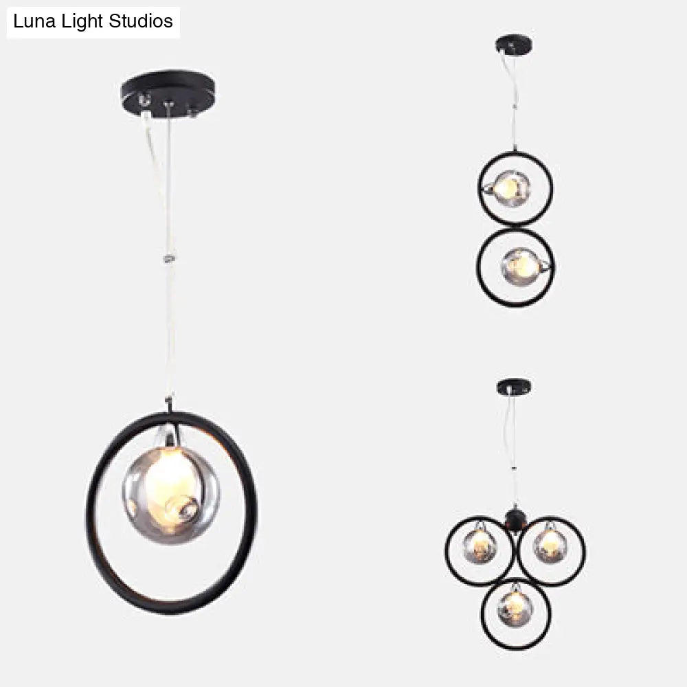 Modern Dimpled Blown Glass Round Pendant Lighting - Led Hanging Ceiling Lamp