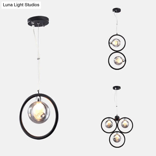 Modern Dimpled Blown Glass Round Pendant Lighting - Led Hanging Ceiling Lamp