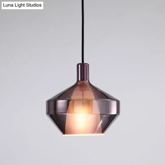 Modern Dining Room Pendant Light With Geometric Glass Shade