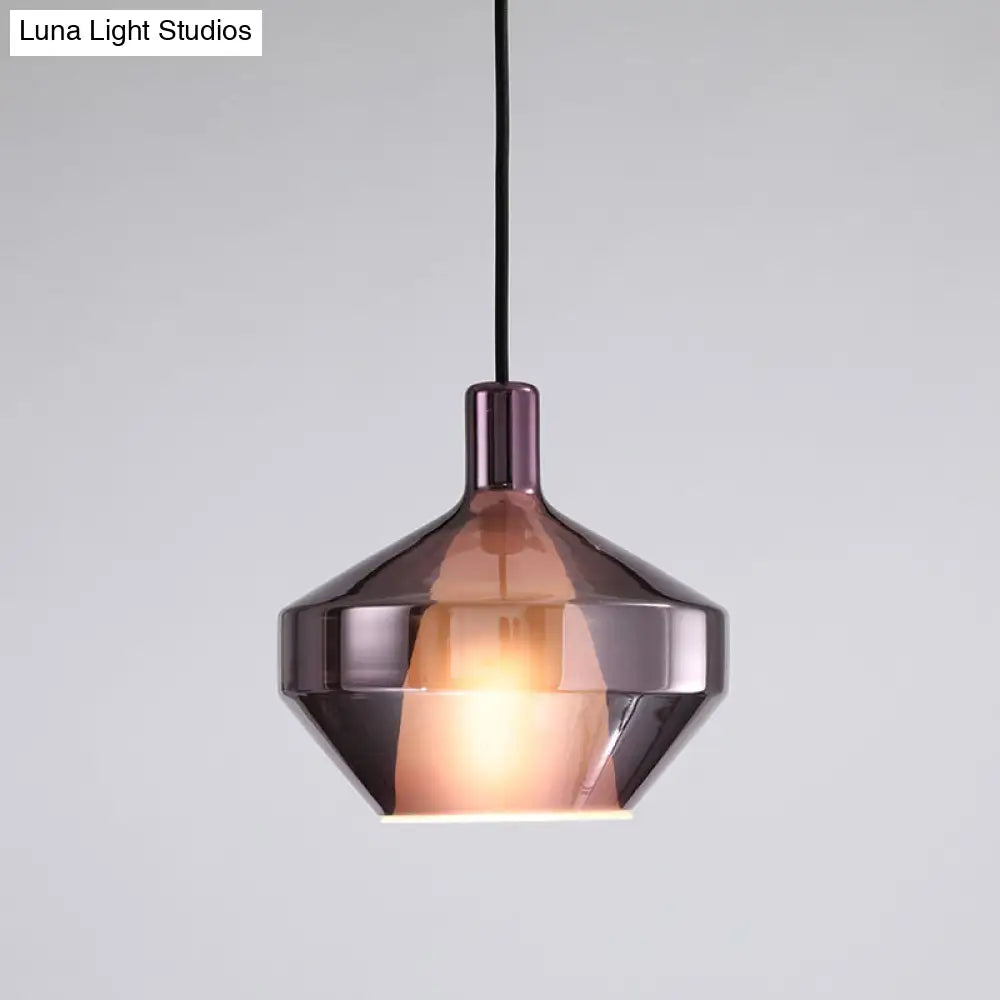 Modern Pendulum Light With Geometry Glass Shade: Perfect For Dining Room