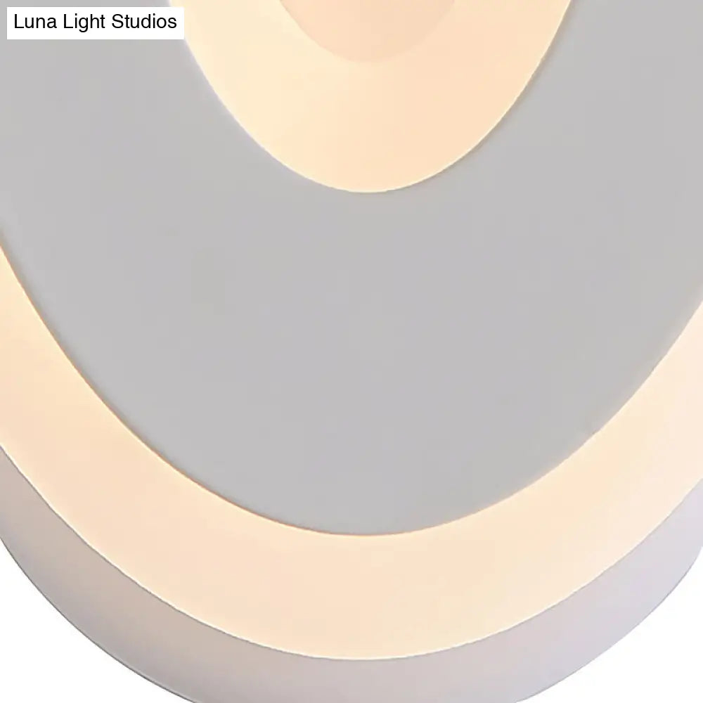 Modern Disk Led Wall Sconce Light Fixture In Black/White With Warm/White Lighting