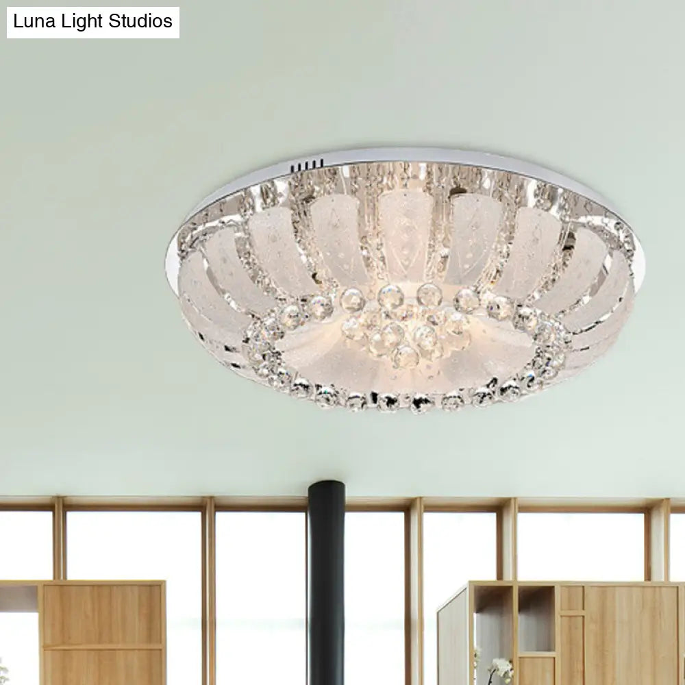Modern Dome Crystal Ball Flush Light - 19.5/23.5 Wide Led Ceiling Lamp Clear / 19.5