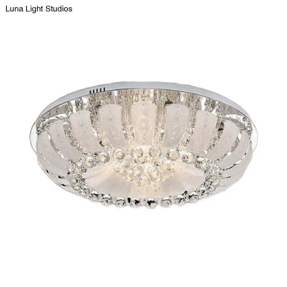 Modern Dome Crystal Ball Flush Light - 19.5/23.5 Wide Led Ceiling Lamp
