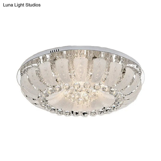 Modern Dome Crystal Ball Flush Light - 19.5/23.5 Wide Led Ceiling Lamp