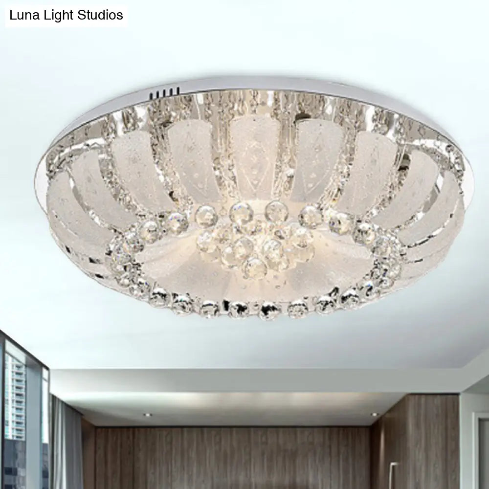 Modern Dome Crystal Ball Flush Light - 19.5/23.5 Wide Led Ceiling Lamp