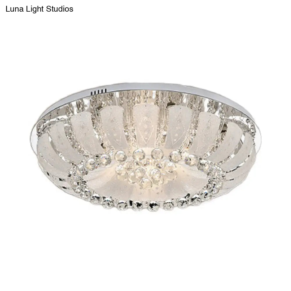 Modern Dome Crystal Ball Flush Light - 19.5’/23.5’ Wide Led Ceiling Lamp