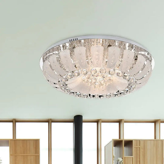 Modern Dome Crystal Ball Flush Light - 19.5’/23.5’ Wide Led Ceiling Lamp Clear / 19.5’