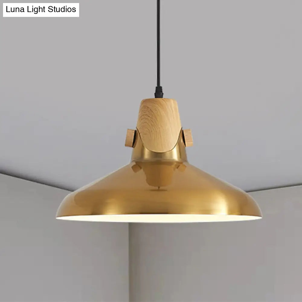 Modern Dome Metal Pendant Lighting - 1-Light Brass Hanging Lamp For Restaurant 8.5’/14’ Wide