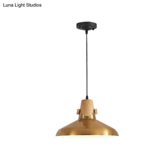 Modern Dome Metal Pendant Lighting - 1-Light Brass Hanging Lamp For Restaurant 8.5’/14’ Wide