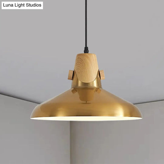 Modern Dome Metal Pendant Light Brass Hanging Lamp Kit For Restaurants - 8.5/14 Wide