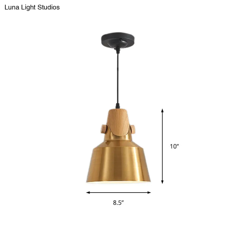 Modern Dome Metal Pendant Light Brass Hanging Lamp Kit For Restaurants - 8.5/14 Wide