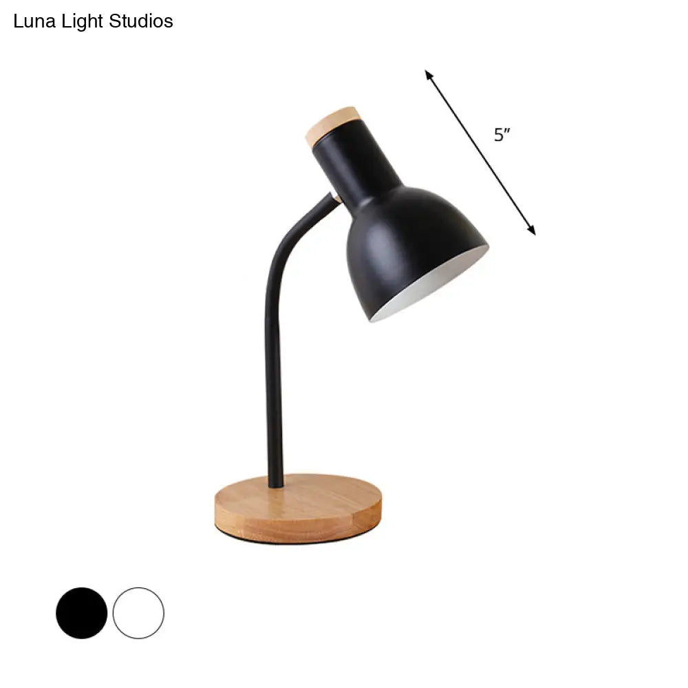 Modern Dome Table Light - Metallic Standing Lamp 1 Head Mystic Black/White Study Room