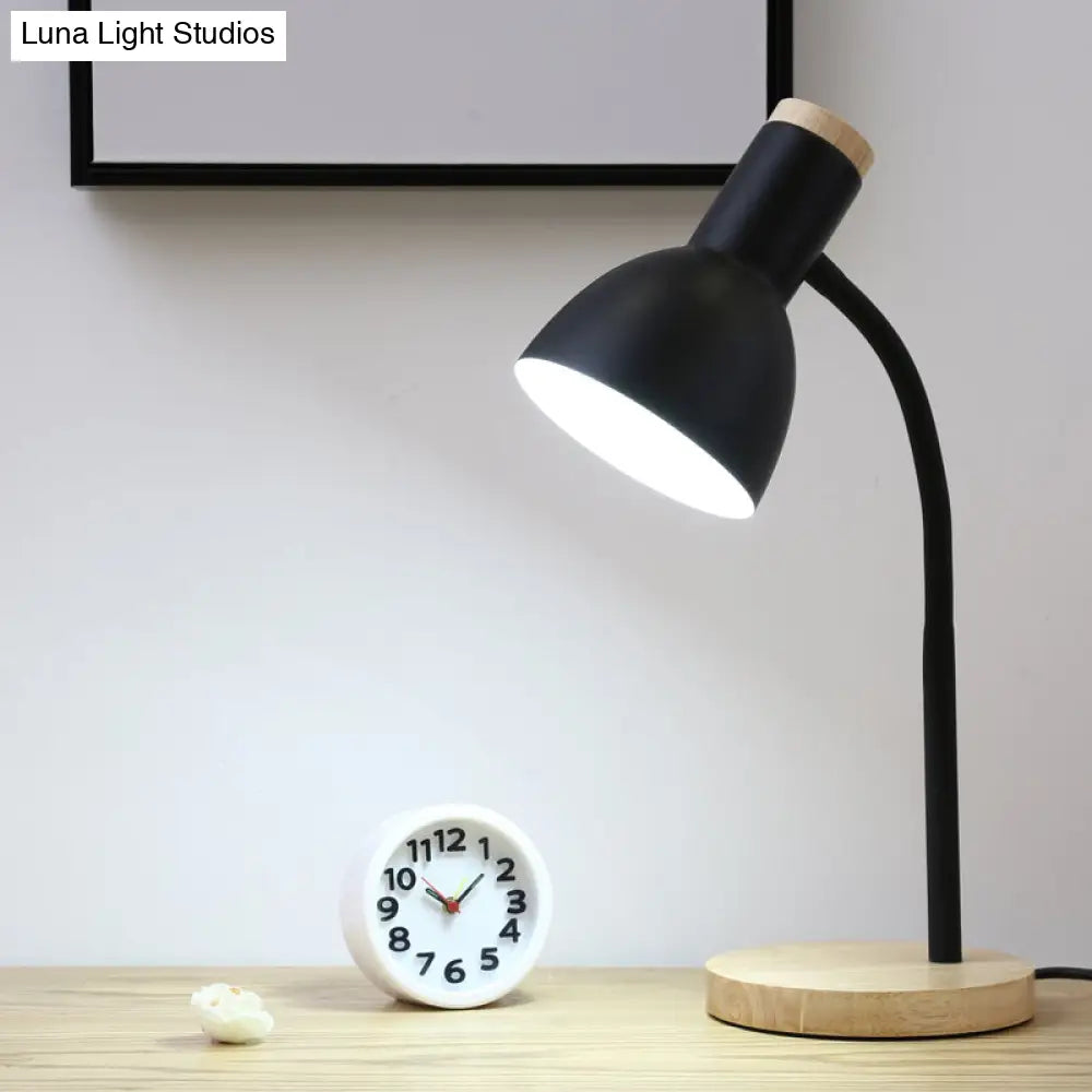 Modern Dome Table Light - Metallic Standing Lamp 1 Head Mystic Black/White Study Room