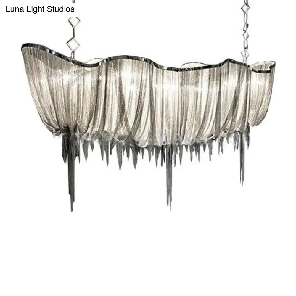 Modern Draped Chains Led Chandelier Light Fixture For Dining Room