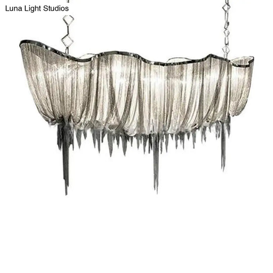 Modern Draped Chains Led Chandelier Light Fixture For Dining Room