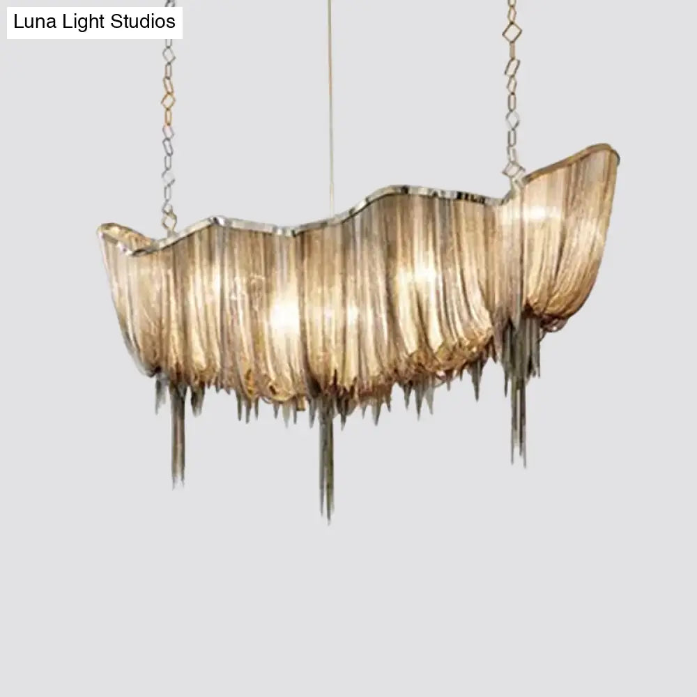 Modern Draped Chains Led Chandelier Light Fixture For Dining Room