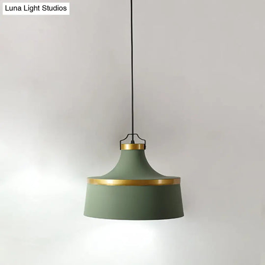 Modern Drum Metal Pendant Light In Grey/White/Blue - Ideal For Dining Room