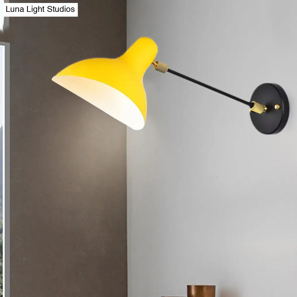 Modern Duckbill Sconce In Metallic Black/Grey - 1 Light Wall Lamp For Living Room