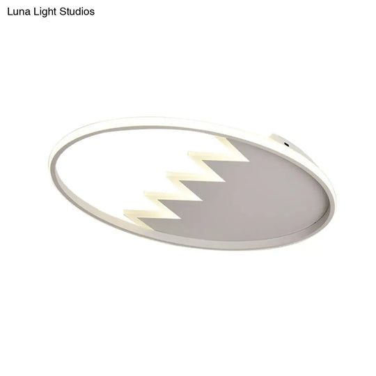 Modern Eggshell Ceiling Mount Light: Stylish Metal Lamp For Child Bedroom