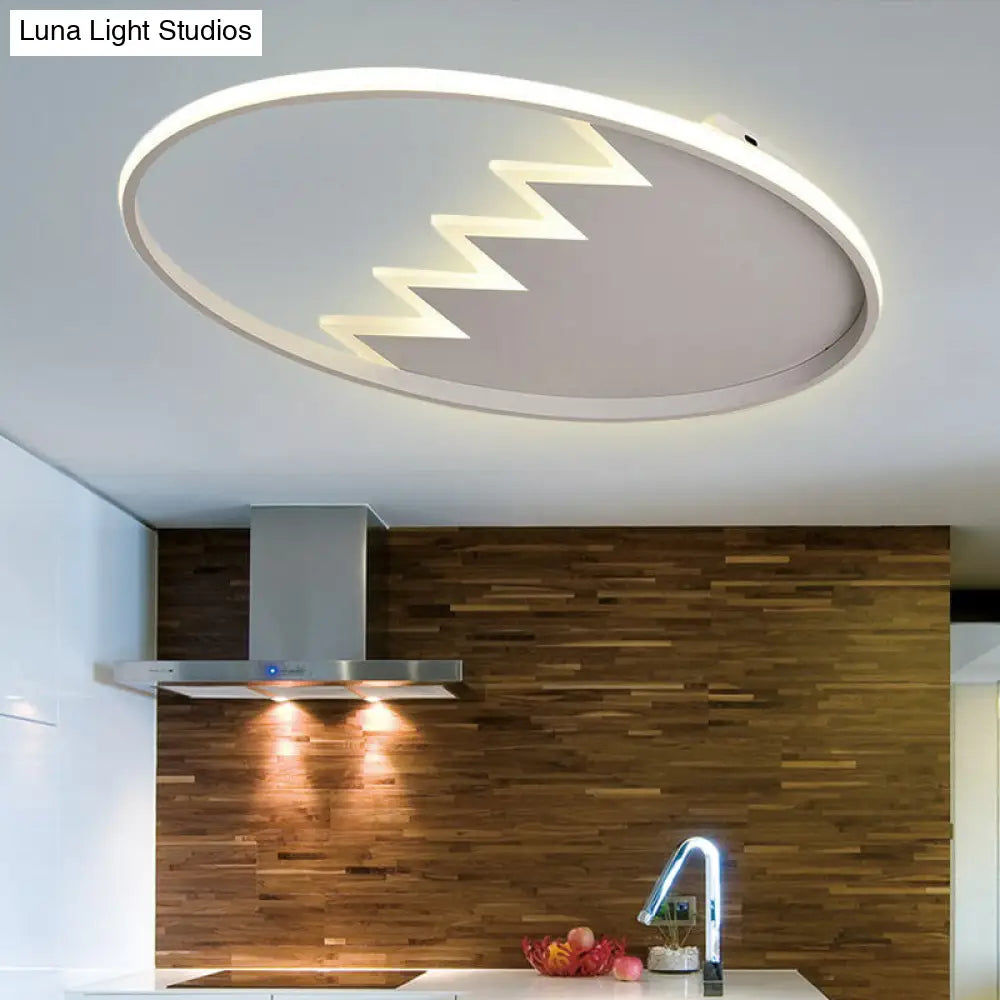 Modern Eggshell Ceiling Mount Light: Stylish Metal Lamp For Child Bedroom White / Warm