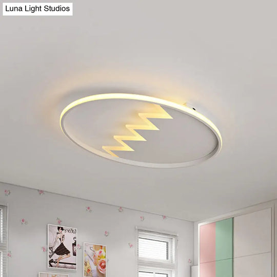 Modern Eggshell Ceiling Mount Light: Stylish Metal Lamp For Child Bedroom