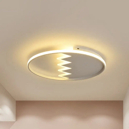 Modern Eggshell Ceiling Mount Light: Stylish Metal Lamp For Child Bedroom White / Third Gear