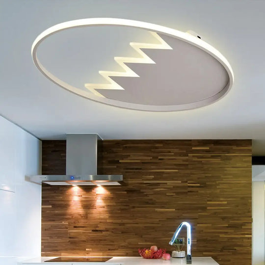 Modern Eggshell Ceiling Mount Light: Stylish Metal Lamp For Child Bedroom White / Warm