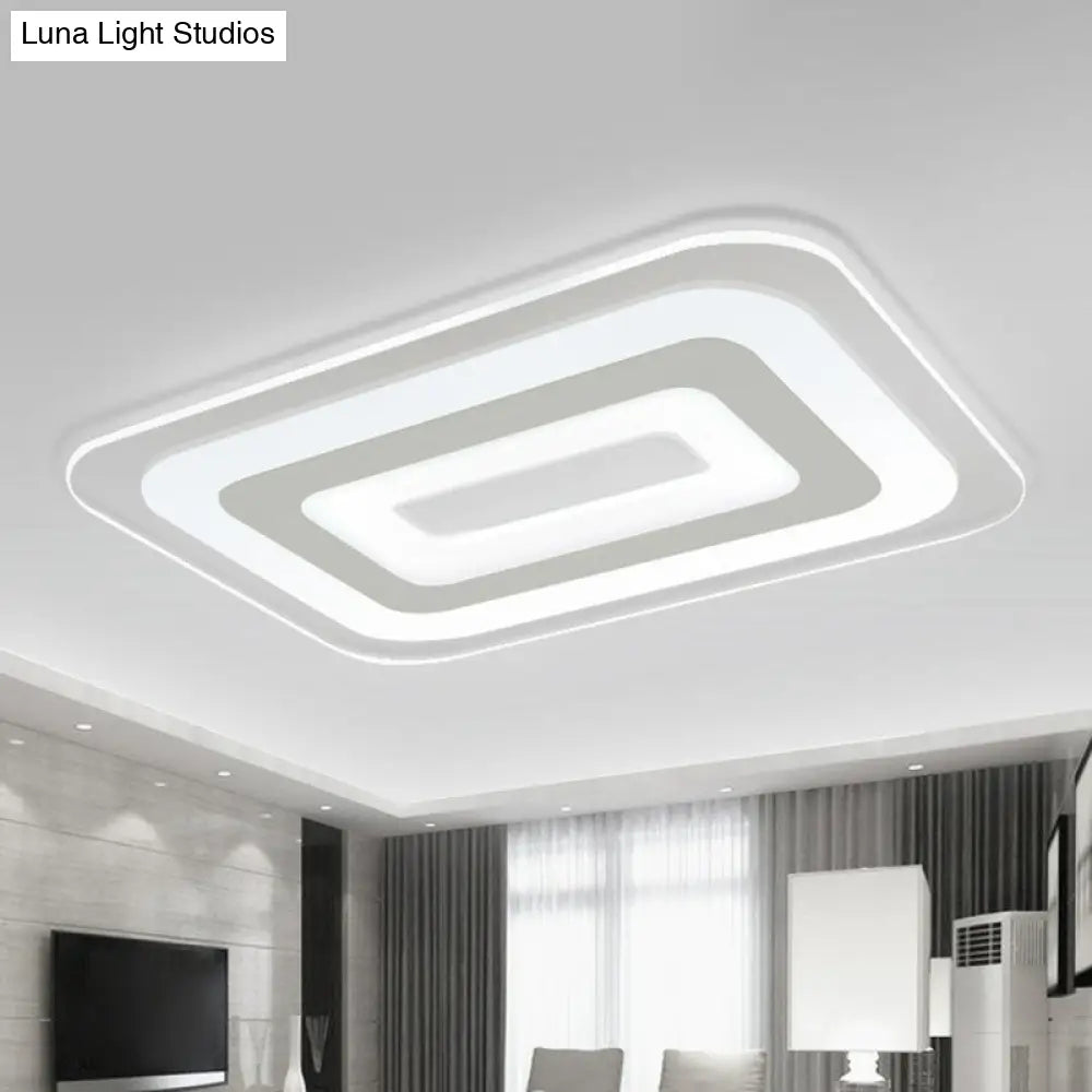 Modern Extra-Thin Led Flush Mount Acrylic Ceiling Light - Clear & Sleek