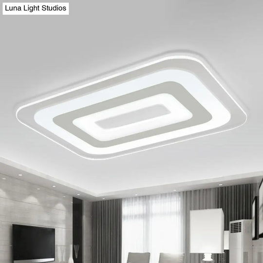 Modern Extra-Thin Led Flush Mount Acrylic Ceiling Light - Clear & Sleek