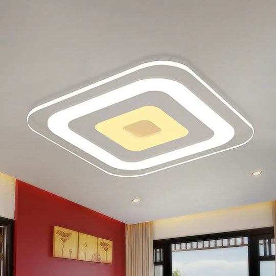 Modern Extra-Thin Led Flush Mount Acrylic Ceiling Light - Clear & Sleek / 23.5 2 Color