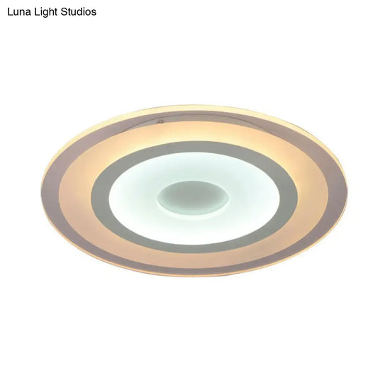 Modern Extra-Thin Led Flush Mount Acrylic Ceiling Light - Clear & Sleek