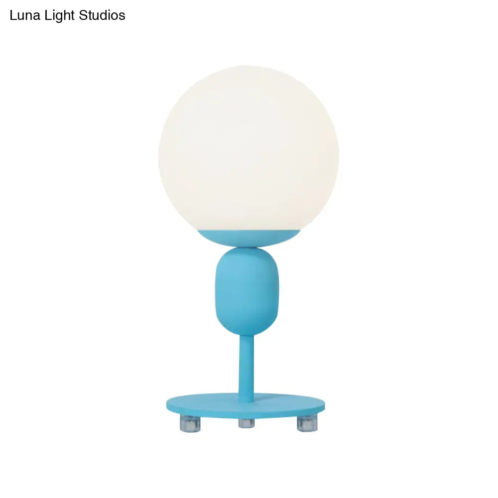 Modern Eye-Caring Desk Light With Orb Shade - Perfect For Childs Bedroom