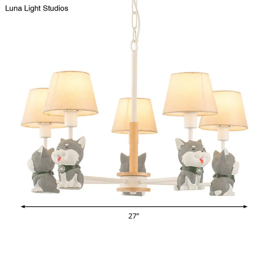 Modern Fabric Hanging Pendant Lights For Dining Room - Dog Ceiling Lamp