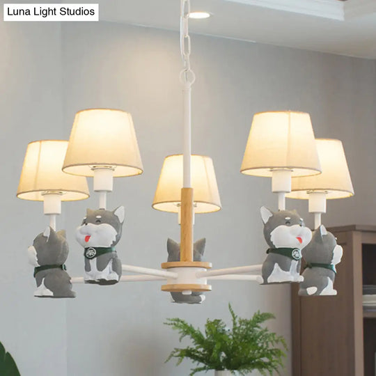 Modern Fabric Hanging Pendant Lights For Dining Room - Dog Ceiling Lamp