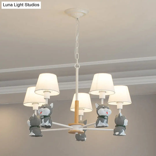 Modern Fabric Hanging Pendant Lights For Dining Room - Dog Ceiling Lamp