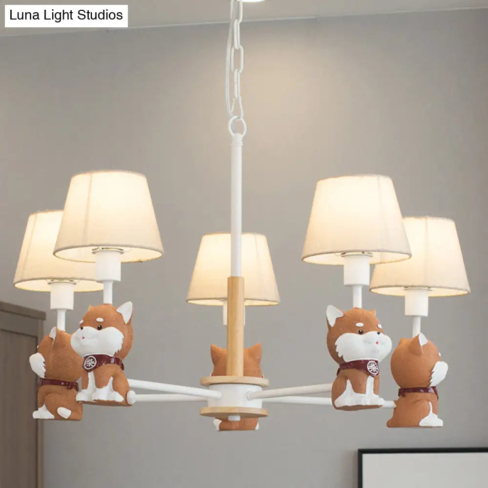 Modern Fabric Hanging Pendant Lights For Dining Room - Dog Ceiling Lamp