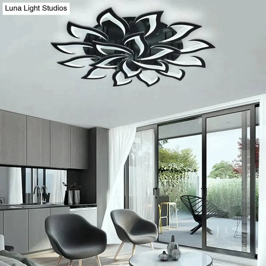 Modern Fashion Designer Black Led Ceiling Light Art Deco Suspended Lamp For Kitchen Living Room Loft