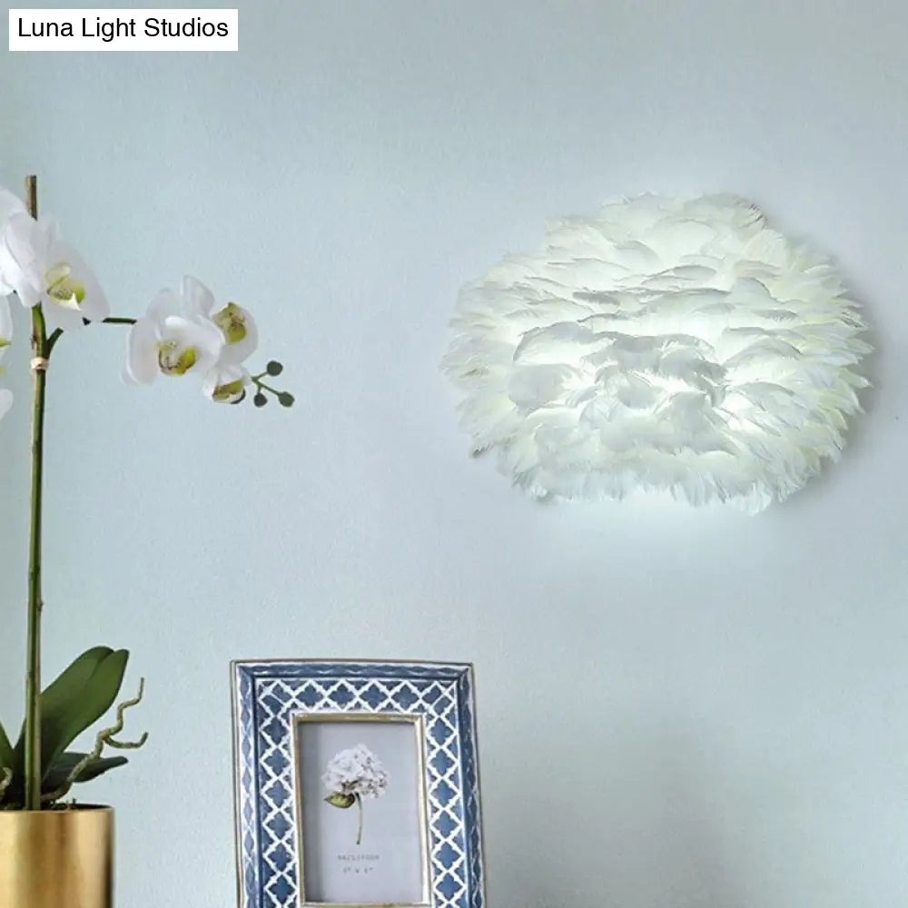 Modern Feather Wall Lamp: Stylish Ambient Lighting For Living Room & Bedroom Decor