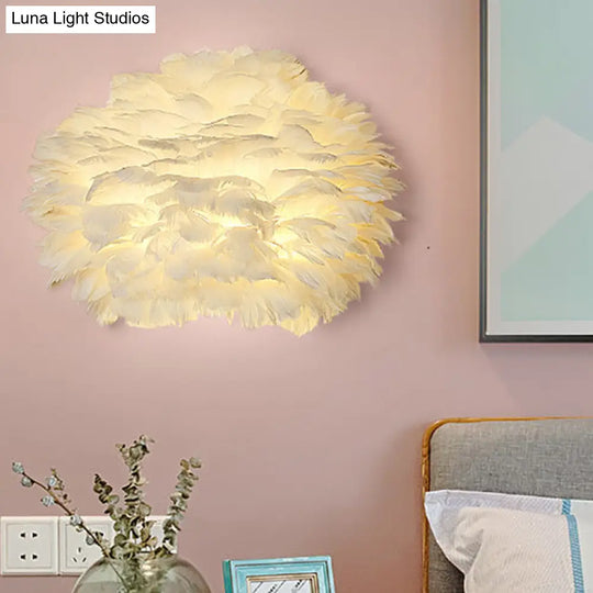 Modern Feather Wall Lamp: Stylish Ambient Lighting For Living Room & Bedroom Decor