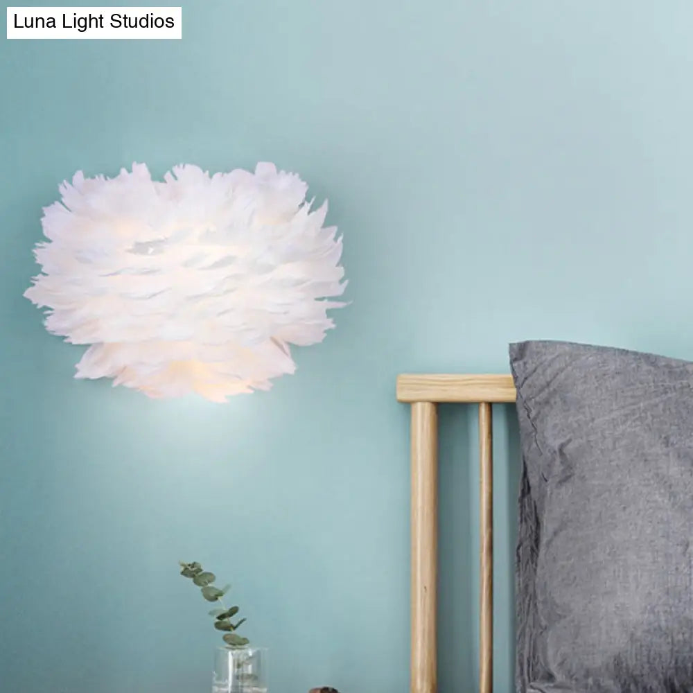 Modern Feather Wall Lamp: Stylish Ambient Lighting For Living Room & Bedroom Decor