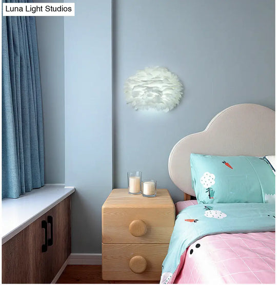 Modern Feather Wall Lamp: Stylish Ambient Lighting For Living Room & Bedroom Decor