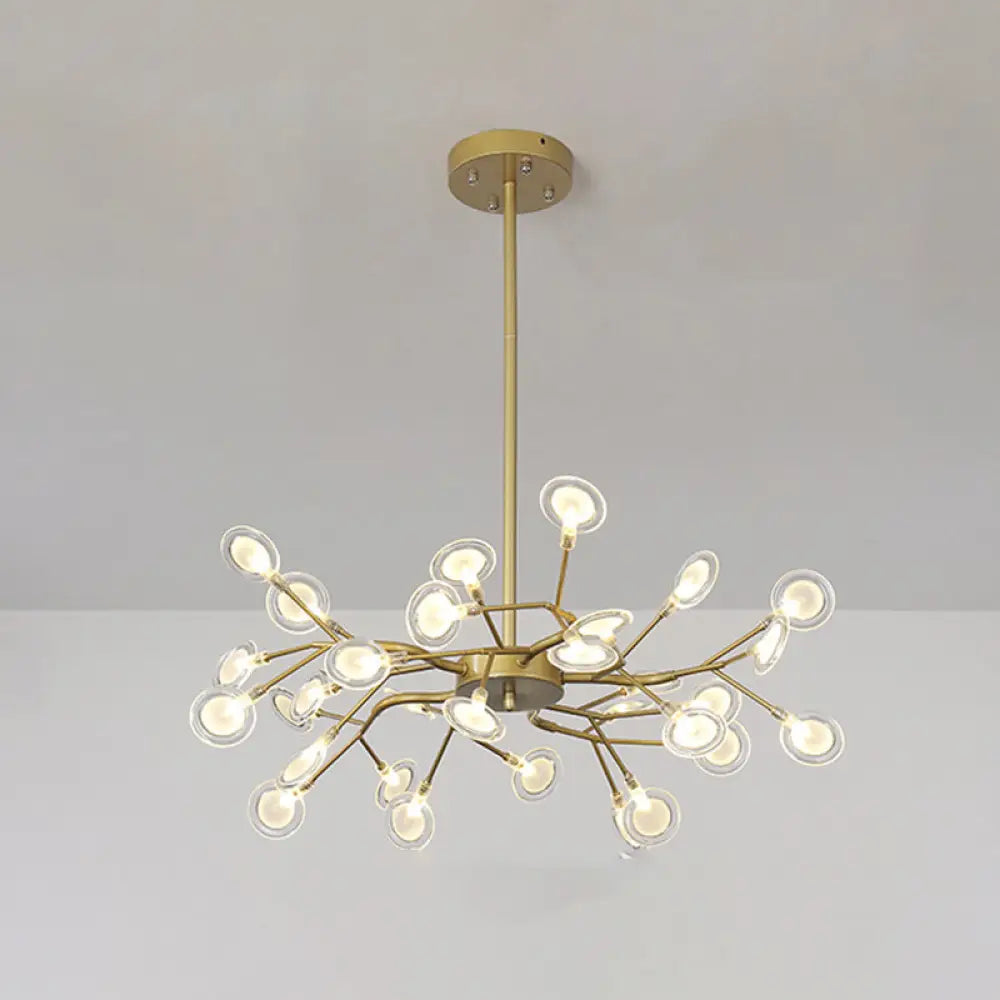 Modern Firefly Chandelier Pendant Light - Acrylic Led Lighting For Living Room 30 / Gold