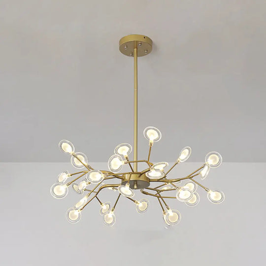 Modern Firefly Chandelier Pendant Light - Acrylic Led Lighting For Living Room 30 / Gold