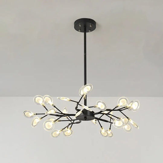 Modern Firefly Chandelier Pendant Light - Acrylic Led Lighting For Living Room 36 / Black