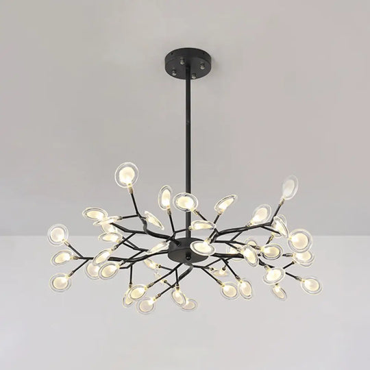 Modern Firefly Chandelier Pendant Light - Acrylic Led Lighting For Living Room 45 / Black